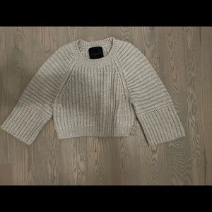 Club Monaco grey alpaca blend cropped sweater.
